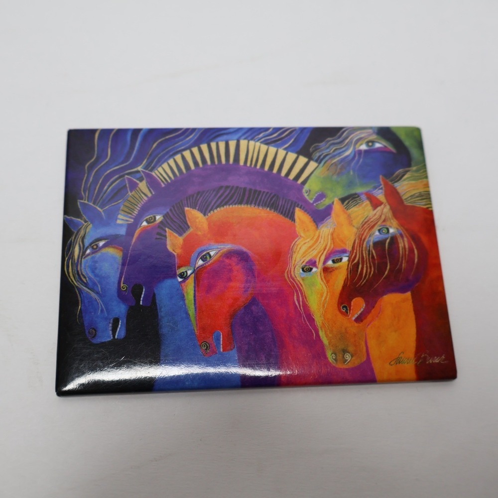 Laurel Burch Horses Fridge‎ Magnet Leanin Tree Colorful Folk Art Deco Gift Retro